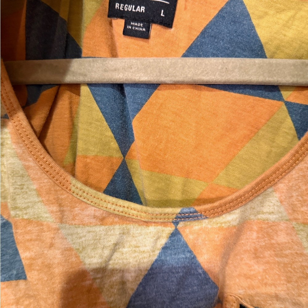 RVCA Geometric Blue and Orange Tank Top - Picture 3 of 3